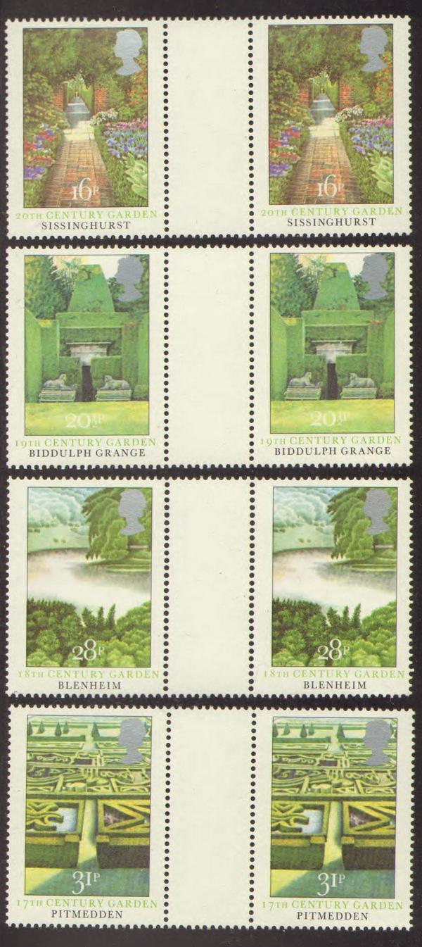 1983 GB - SG1223-26 British Gardens Gutter Pair Set (8) MNH